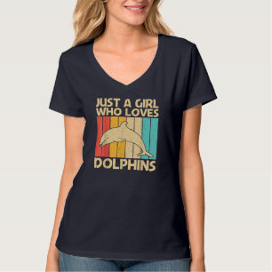 Camiseta Design de Golfinho legal Para Meninas Mãe Oceano B