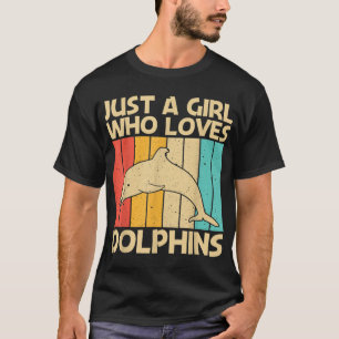 Camiseta Design de Golfinho legal Para Meninas Mãe Oceano B