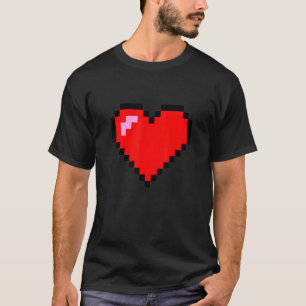 Camiseta Design de Gráfico de 8 Bits do Coração Pixel