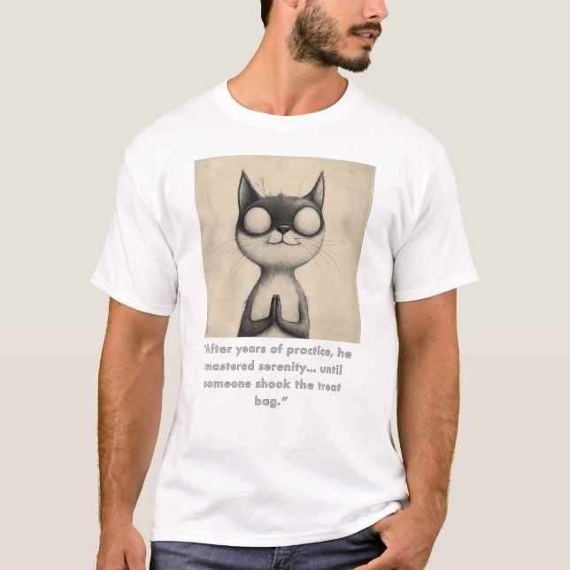 Camiseta Design de Gráfico de Gato Engraçado nº 1 (Frente)