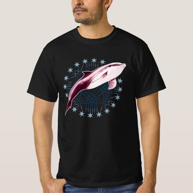 Camiseta Design de Gráfico de Perfuração de Golfinho (Frente)