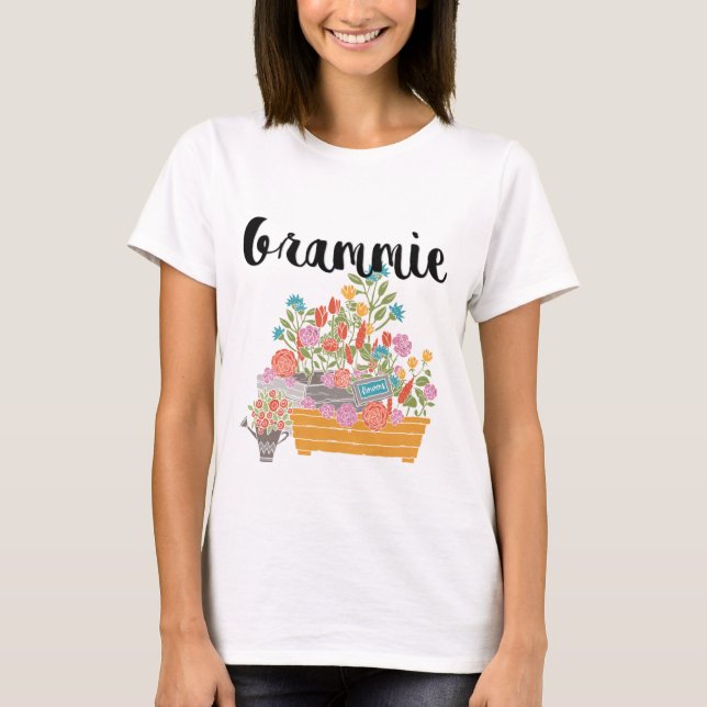 Camiseta Design de Grammie Flower Garden (Frente)