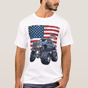 Camiseta Design de Gravura Vintage de Caminhão Monstro Patr
