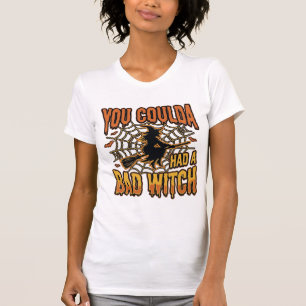 Camiseta Design de Gravura Vintage de Halloween de Bruxa Má