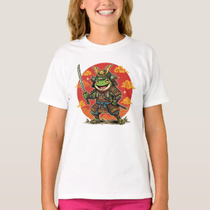 Camiseta Design de Guerreiro Animal Cartoon Samurai Sapo Fo