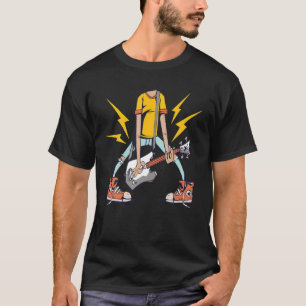 Camiseta Design De Guitarista Sem Cabeça Para Violão, Bas
