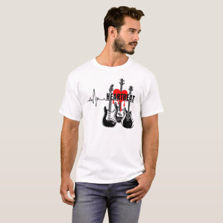 Camiseta Design de Guitarra Batida do Coração