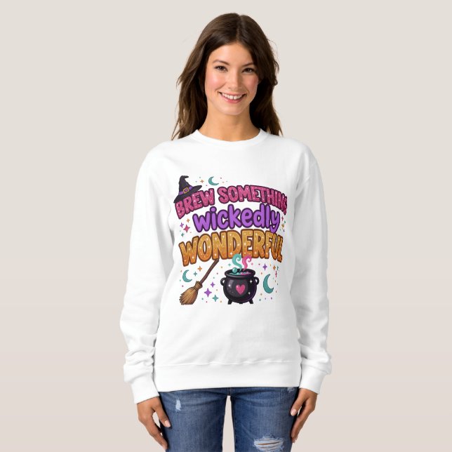 Camiseta Design de Halloween com Brilho Fofo (Frente Completa)