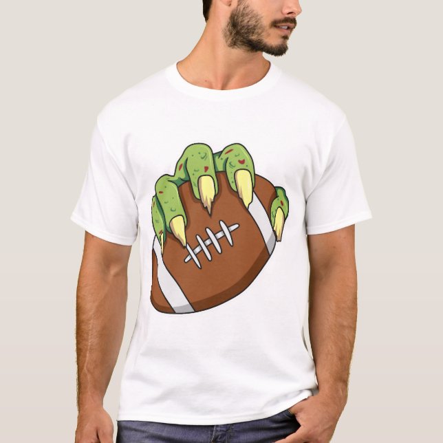 Camiseta Design de Halloween de Futebol para um Fã de Futeb (Frente)