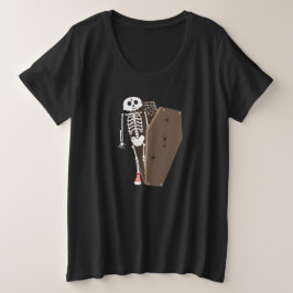 Camiseta Design de Halloween de Skeleton e Coffin