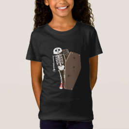 Camiseta Design de Halloween de Skeleton e Coffin