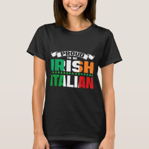 Camiseta Design de Herança Irlandesa Italiana Orgulhoso por