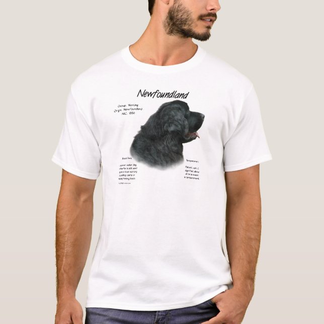 Camiseta Design de História da Terra Nova (Negra) (Frente)