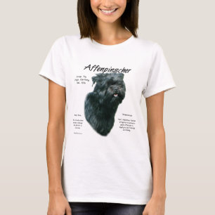 Camiseta Design de História do Affenpinscher