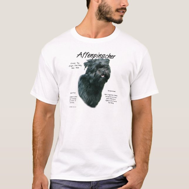 Camiseta Design de História do Affenpinscher (Frente)