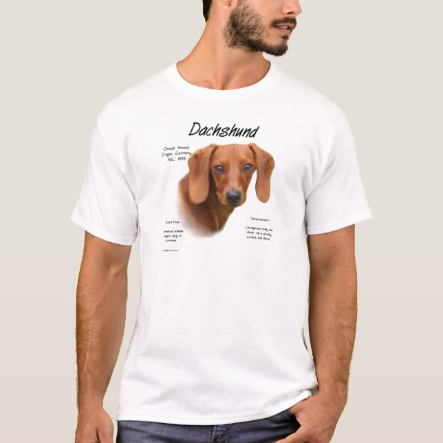 Camiseta Design de História do Dachshund (suave) (Frente)