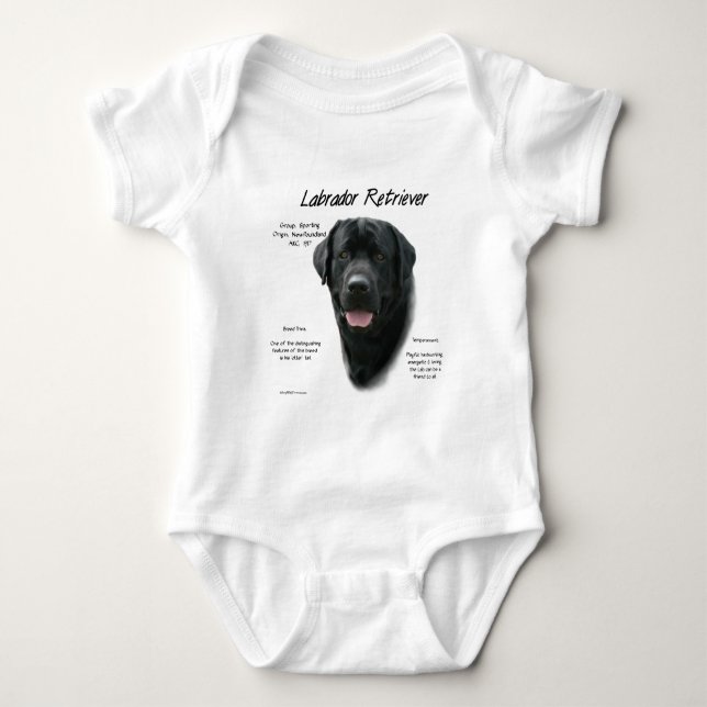 Camiseta Design de História do Labrador Retriever (preto) (Frente)