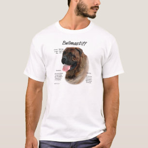 Camiseta Design de Histórico de Bullmastiff (brindle)