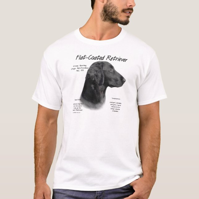 Camiseta Design de Histórico de Retriever Revestido Plano (Frente)