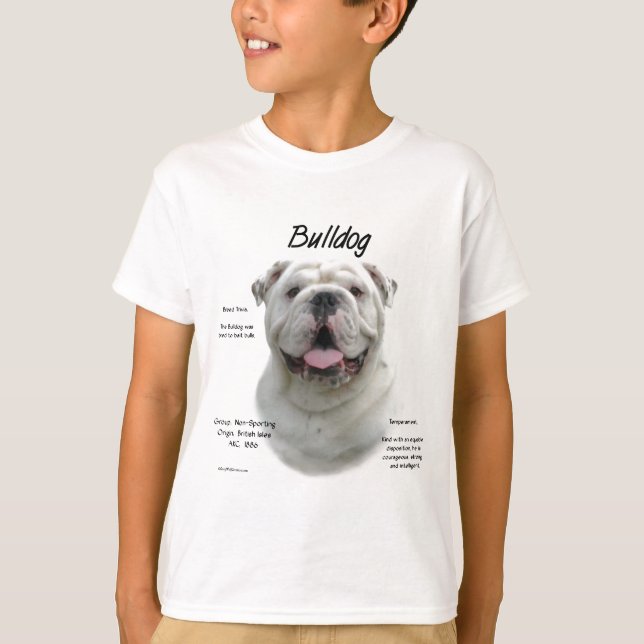Camiseta Design de Histórico do Buldogue (Frente)