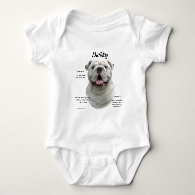 Camiseta Design de Histórico do Buldogue (Frente)