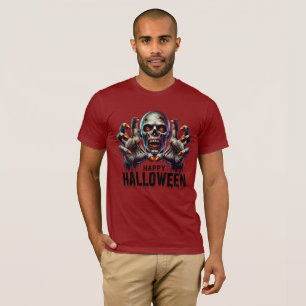 Camiseta Design de Horror de Halloween de Cara e Mão Assust