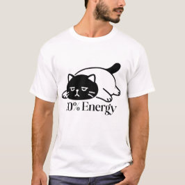 Camiseta Design de humor de baixa energia da bateria 50%