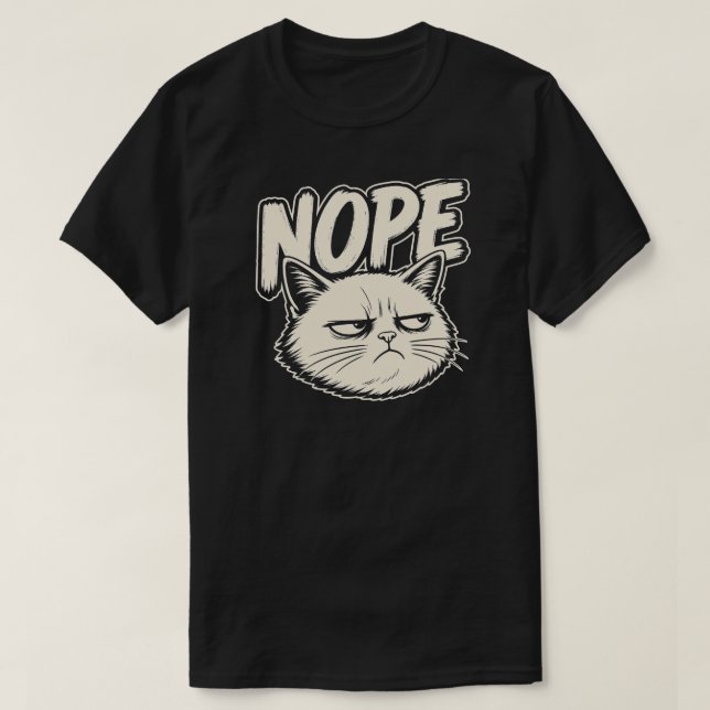 Camiseta Design de Humor de Gato Minimalista (Frente do Design)