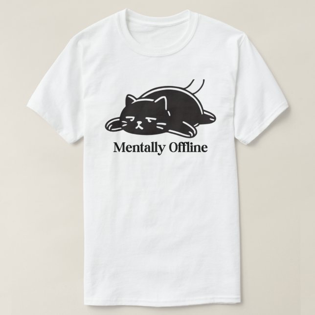 Camiseta Design de Humor de Introvertido Mentalmente Offlin (Frente do Design)
