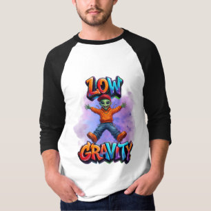 Camiseta Design de Humor Espacial Alien Divertido de Baixa