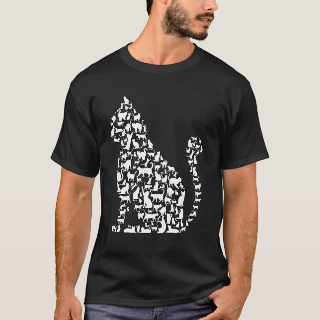 Camiseta Design de Icones de Gato (Frente)