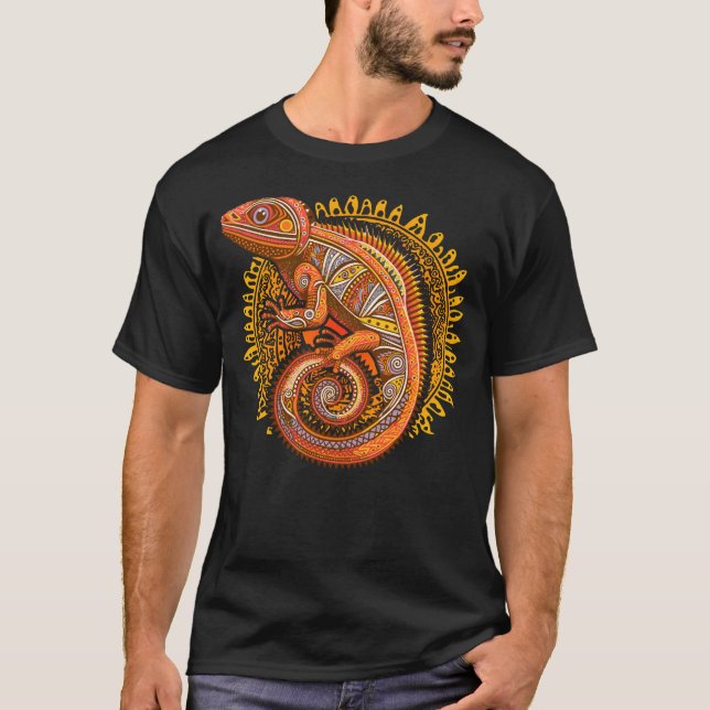 Camiseta Design de Iguana Tribal (Frente)