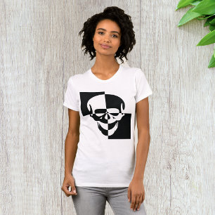 Camiseta Design de Illusão Óptica Branca e Negra Negra