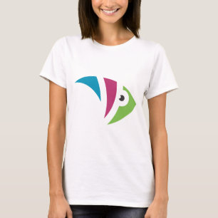 Camiseta design de ilustração colorida de peixes aquários