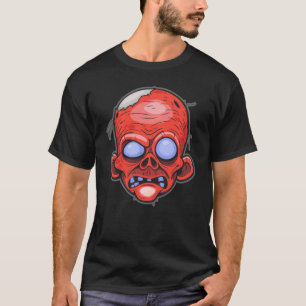 Camiseta Design de Ilustração de Cabeça Zombie