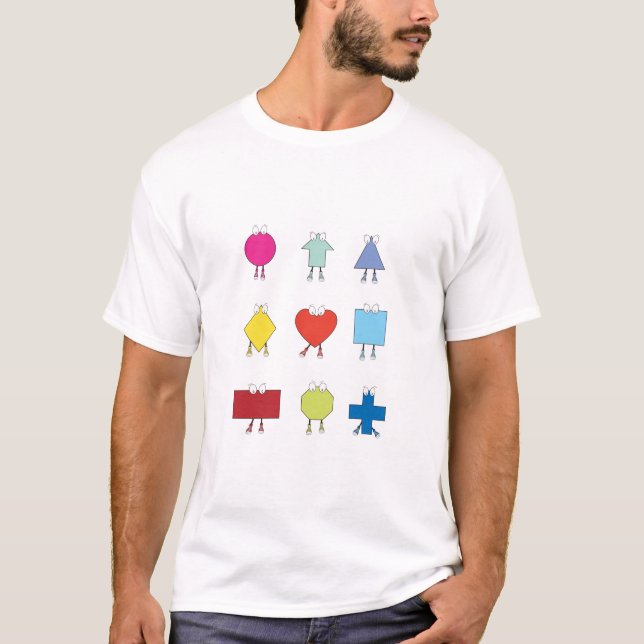 Camiseta Design de Ilustração de Caracteres de Forma de Cut (Frente)