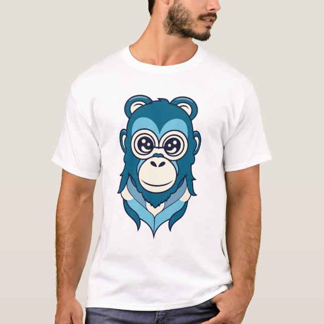 Camiseta Design de ilustração do macaco adorável (Frente)