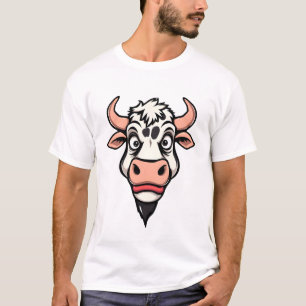Camiseta Design de Impressão de Vaca de Cartoon
