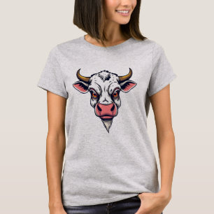 Camiseta Design de Impressão de Vaca de Cartoon