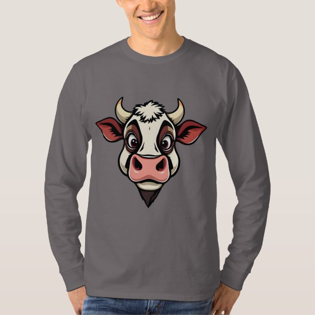 Camiseta Design de Impressão de Vaca de Cartoon (Frente)