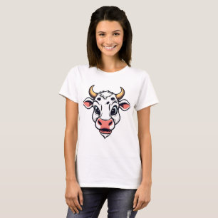 Camiseta Design de Impressão de Vaca de Cartoon