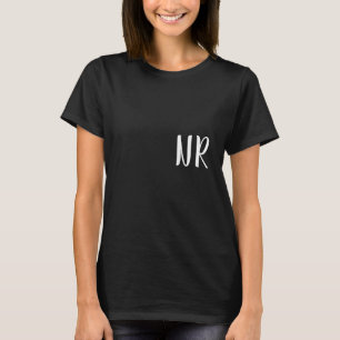 Camiseta Design de iniciais monograma preto elegante modern