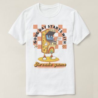 Camiseta Design de Início de Dia de Arcade Retro