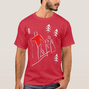 Camiseta Design de inverno de Skiing Cruzado Ilustrado