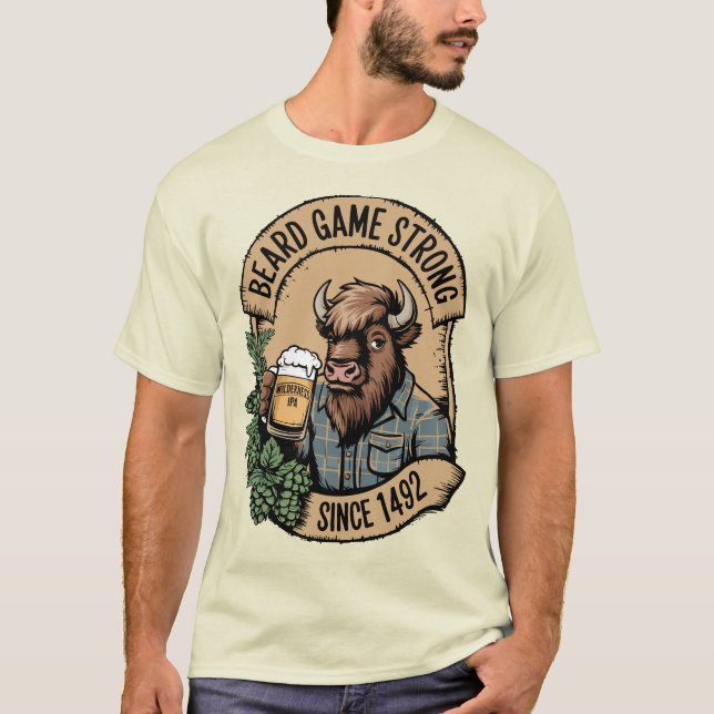 Camiseta Design de IPA de Bisonte Selvagem com Jogo de Barb (Frente)