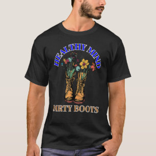Camiseta Design de jardinagem calmante mente saudável e bot