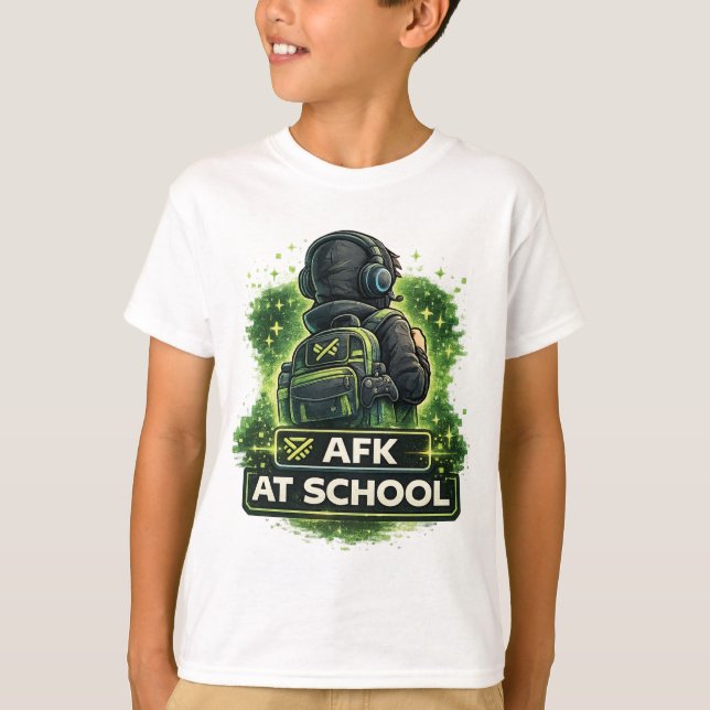 Camiseta Design de Jogo AFK na Escola (Frente)