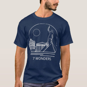 Camiseta Design de Jogo de Conselho Sete Maravilhas - Table