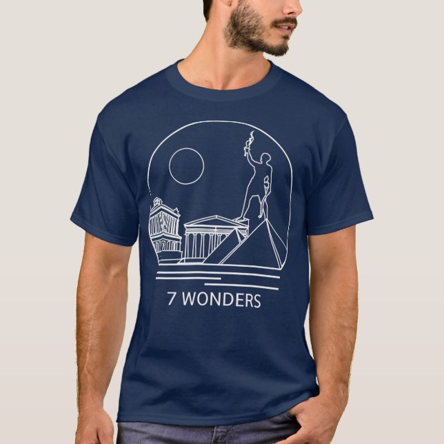 Camiseta Design de Jogo de Conselho Sete Maravilhas - Table (Frente)