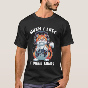 Camiseta Design de jogo de vídeo engraçado um gato engraçad